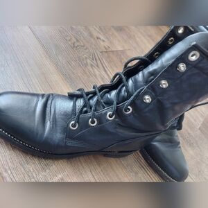 Justin Diamond J Western Riding Boots Leather Lace up children 4 C